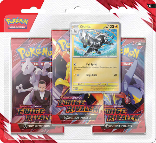 Pokémon Drei-Boosterpack-Blister Karmesin & Purpur - Ewige Rivalen