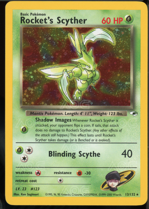 AOG Graded 8 - 2000 Pokémon – Gym Heroes – EN Rocket's Scyther 13/132