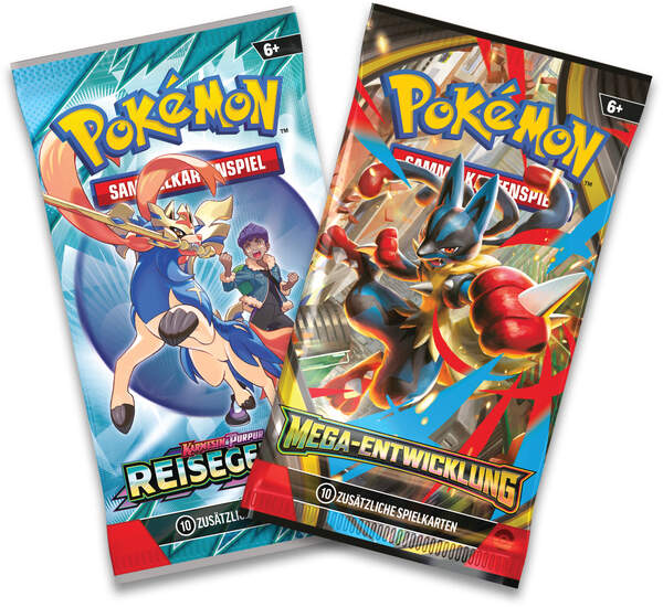 Pokémon Mega-Helden Mini-Tin – Sammelbox mit 2 Boostern, Stickern & Bildkarte im Sammeldesign. Ideal für Sammler und Pokémon-Fans. Inhaltsbooster