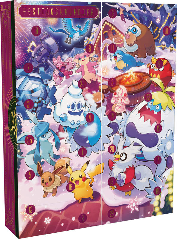 Produktfoto Pokémon Adventskalender 2025 Feiertags-Kalender Deutsch – Vorderseite