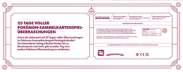 Produktfoto Pokémon Adventskalender 2025 Feiertags-Kalender Deutsch