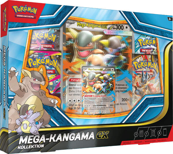 Pokémon TCG Kollektion Mega-Kangama-ex mit Promo, XXL-Karte und 4 Boostern