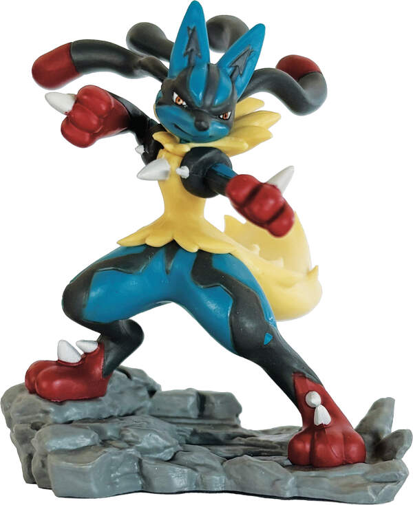 Pokémon TCG Figuren-Kollektion Mega-Lucario-ex mit Promo, XXL-Karte, Figur und 5 Boostern Figur