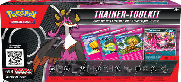 Pokémon TCG Trainer-Toolkit 2025 mit Beatori-ex, 3 ASS-KLASSE-Karten, Boostern und Deckbau-Zubehör
