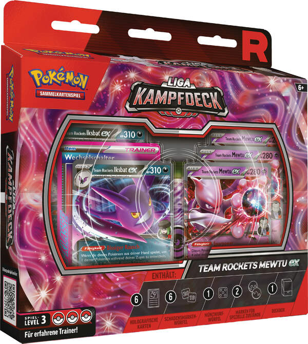 Pokémon TCG Liga-Kampfdeck Rocket’s Mewtu-ex mit 60 Karten, Zubehör und Deckbox