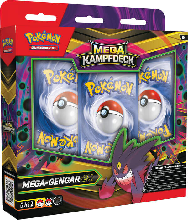 Pokémon TCG Kampfdeck Mega-Gengar-ex mit 60 Karten, Münze und Deckbox