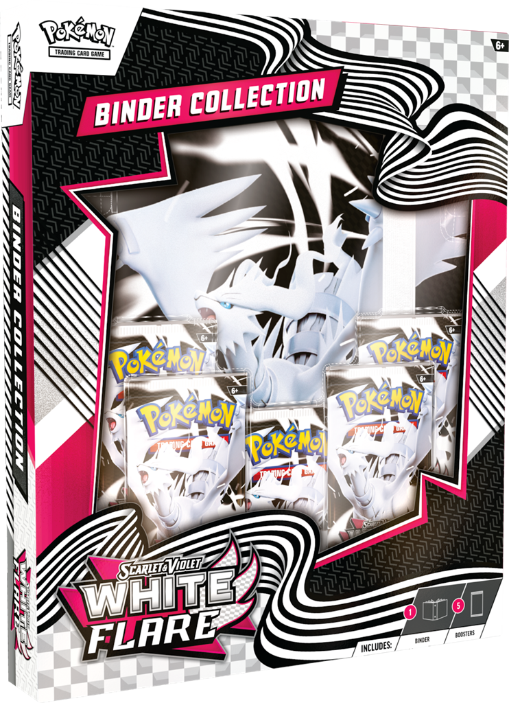 Pokémon Binder Collection „Reshiram – White Flare“ mit Sammelalbum im Reshiram-Design, exklusiver Promo-Karte und Boosterpacks aus dem Set Scarlet & Violet 10.5 (EN).