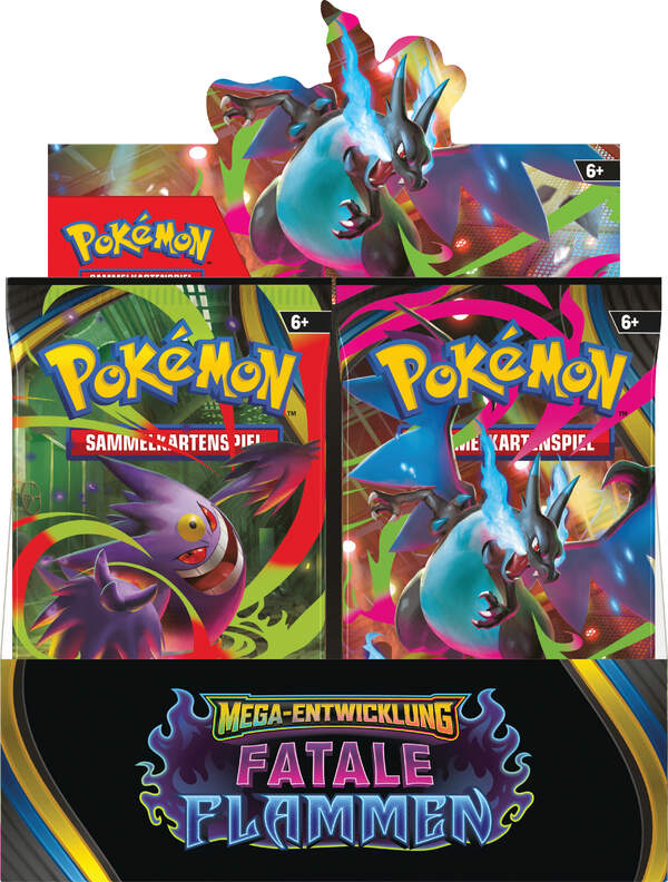 Pokémon TCG Booster-Display Fatale Flammen ME02 mit 36 Packs und Mega-Glurak X-ex Artwork