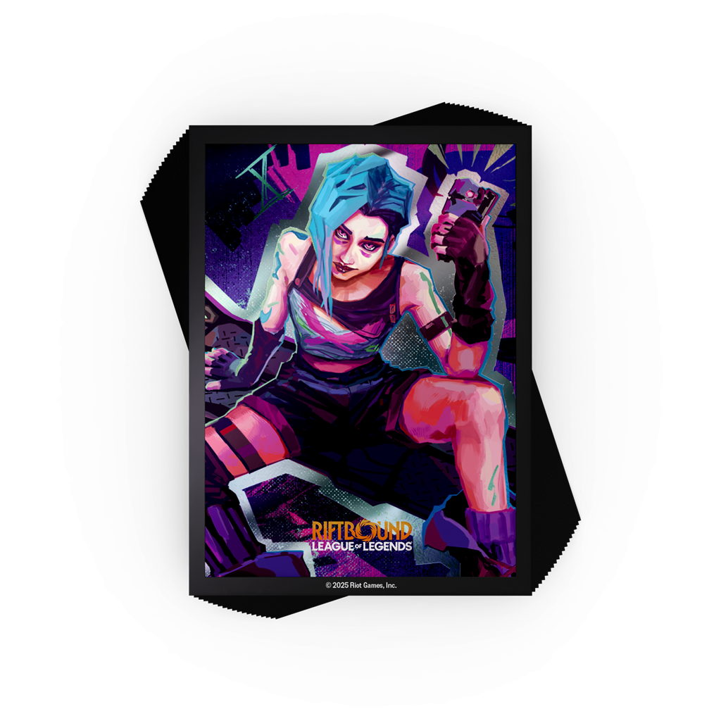 Riftbound Origins Jinx Art Sleeves (100) mit Artwork von Champion Jinx für das League of Legends TCG