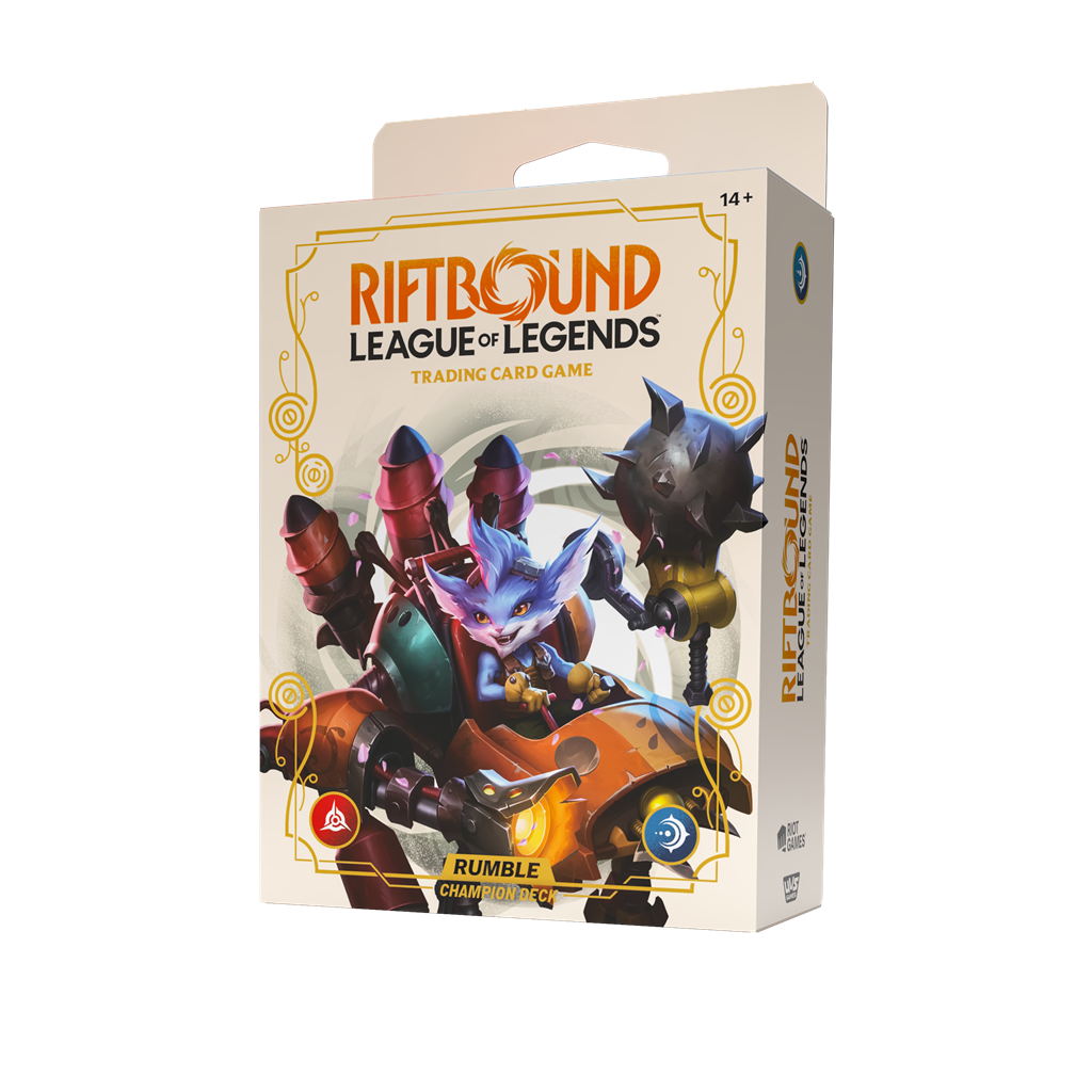 Riftbound Spiritforged Champion Deck Rumble [EN] mit 56 Karten, Booster, Spielmatte und Deckbox