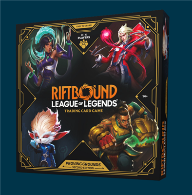 Riftbound League of Legends TCG Proving Grounds Second Edition mit vier Champion Decks für Heimerdinger, Karma, Vladimir und Illaoi sowie Spielzubehör