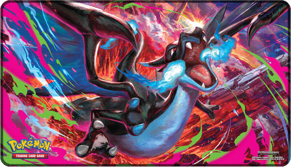 Pokémon TCG Ultra-Premium-Kollektion Mega-Glurak X-ex mit 18 Boostern, Promokarten und exklusivem Zubehör Spielmatte