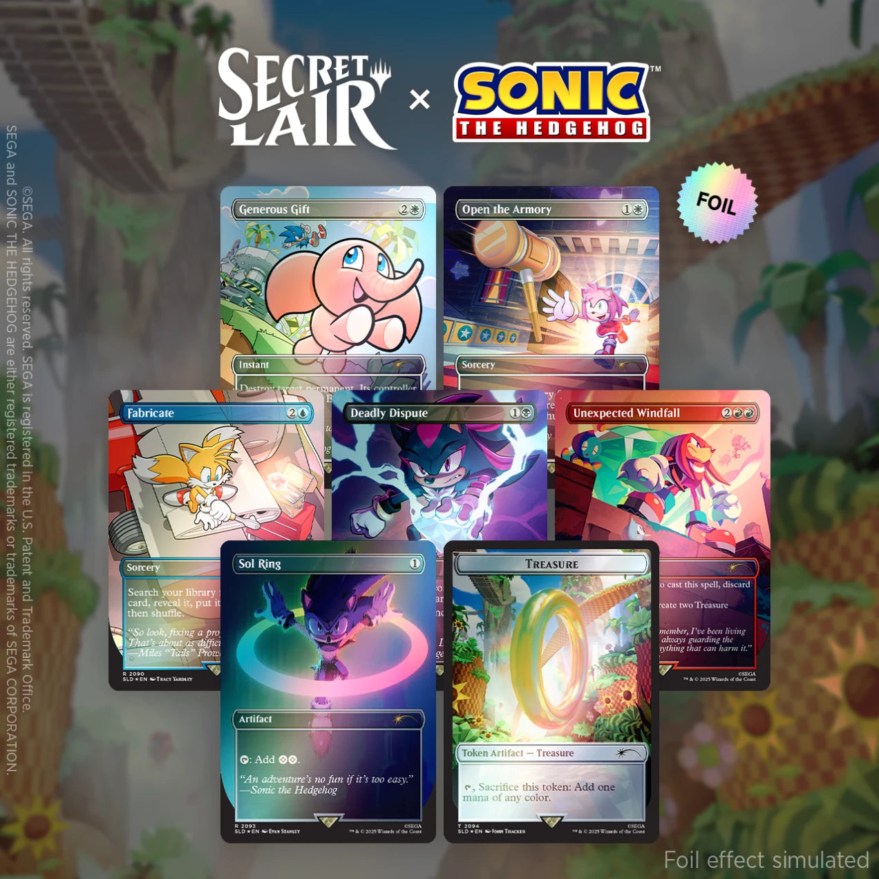 Secret Lair x Sonic: Chasing Adventure – Foil Edition (EN) mit Sol Ring & Magic-Klassikern im Sonic-Design