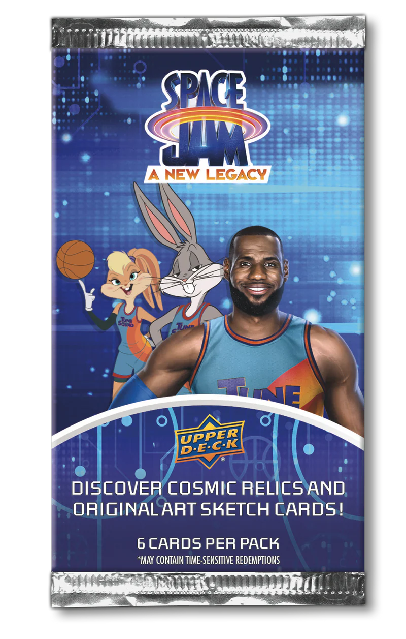 Upper Deck Space Jam: A New Legacy Hobby Box – versiegelte Sammelkarten-Box mit 16 Packs und möglichen Hits wie Autogrammen, Sketch Cards und Lenticular Cards