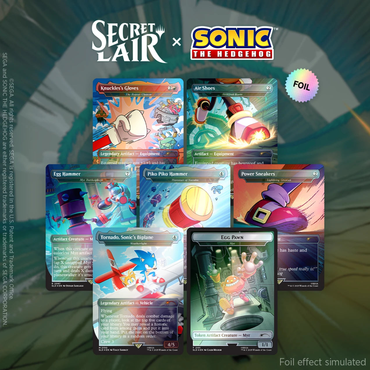 Secret Lair x Sonic: Turbo Gear – Foil Edition (EN) mit legendären Ausrüstungskarten im Sonic-Design