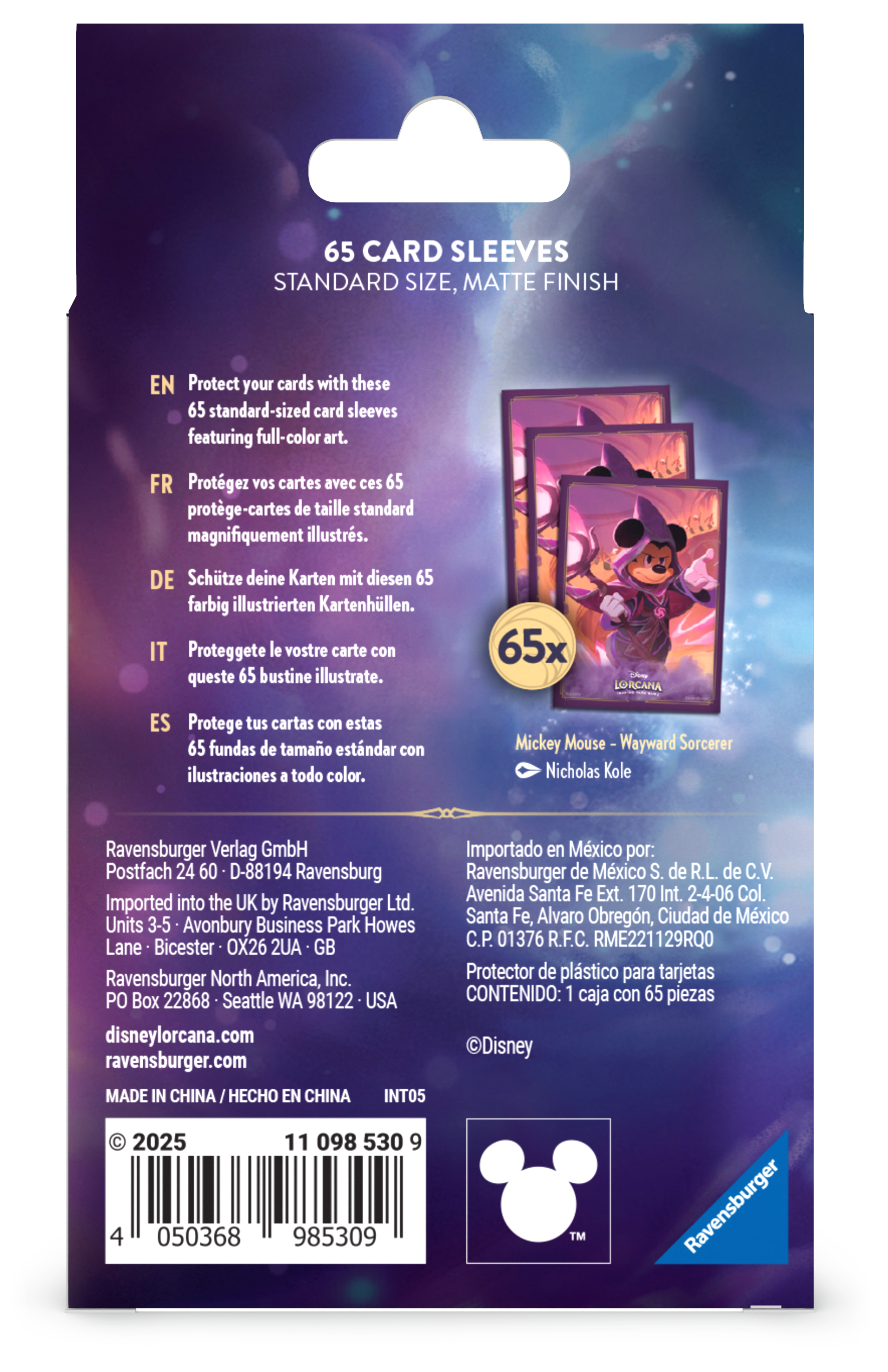 Disney Lorcana Kartenhüllen mit exklusiven Disney Motiv – 65 Sleeves zum Schutz deines Decks