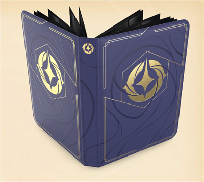 Premium Sammelalbum für Disney Lorcana TCG mit Lederoptik, Reißverschluss und goldveredeltem Logo – Platz für 252 Karten.