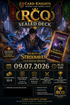 MTG RCQ Sealed Turnierposter im Strixhaven Stil mit magischem Duell und Boosterpack Darstellung für Competitive Magic Event
