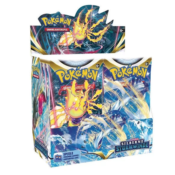 Pokémon Silberne Sturmwinde Booster Display mit 36 Boostern und Lugia VSTAR Motiv