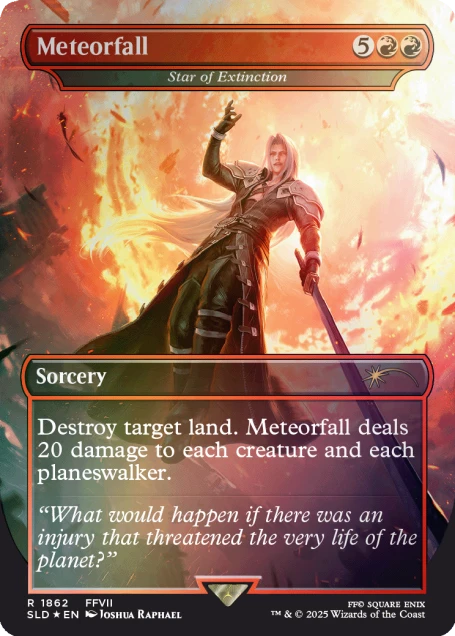 Detailansicht der Kartenillustration mit Final Fantasy-Charakteren im MTG-Stil
