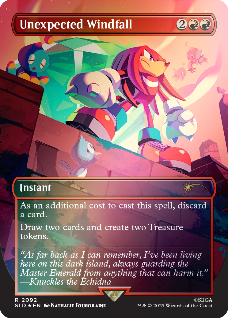 Secret Lair x Sonic: Chasing Adventure – Foil Edition (EN) mit Sol Ring & Magic-Klassikern im Sonic-Design Unexpeected Windfall