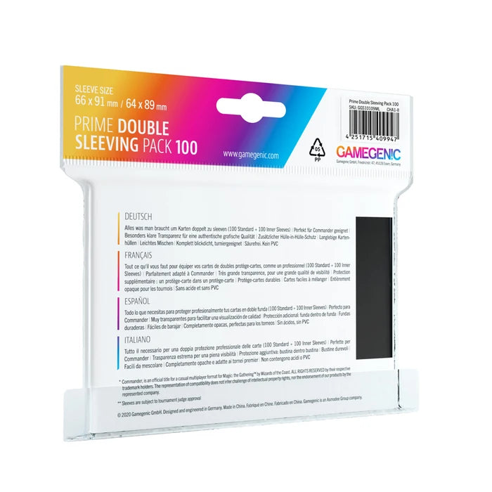 PRIME Double Sleeving Pack (100) - black/schwarz