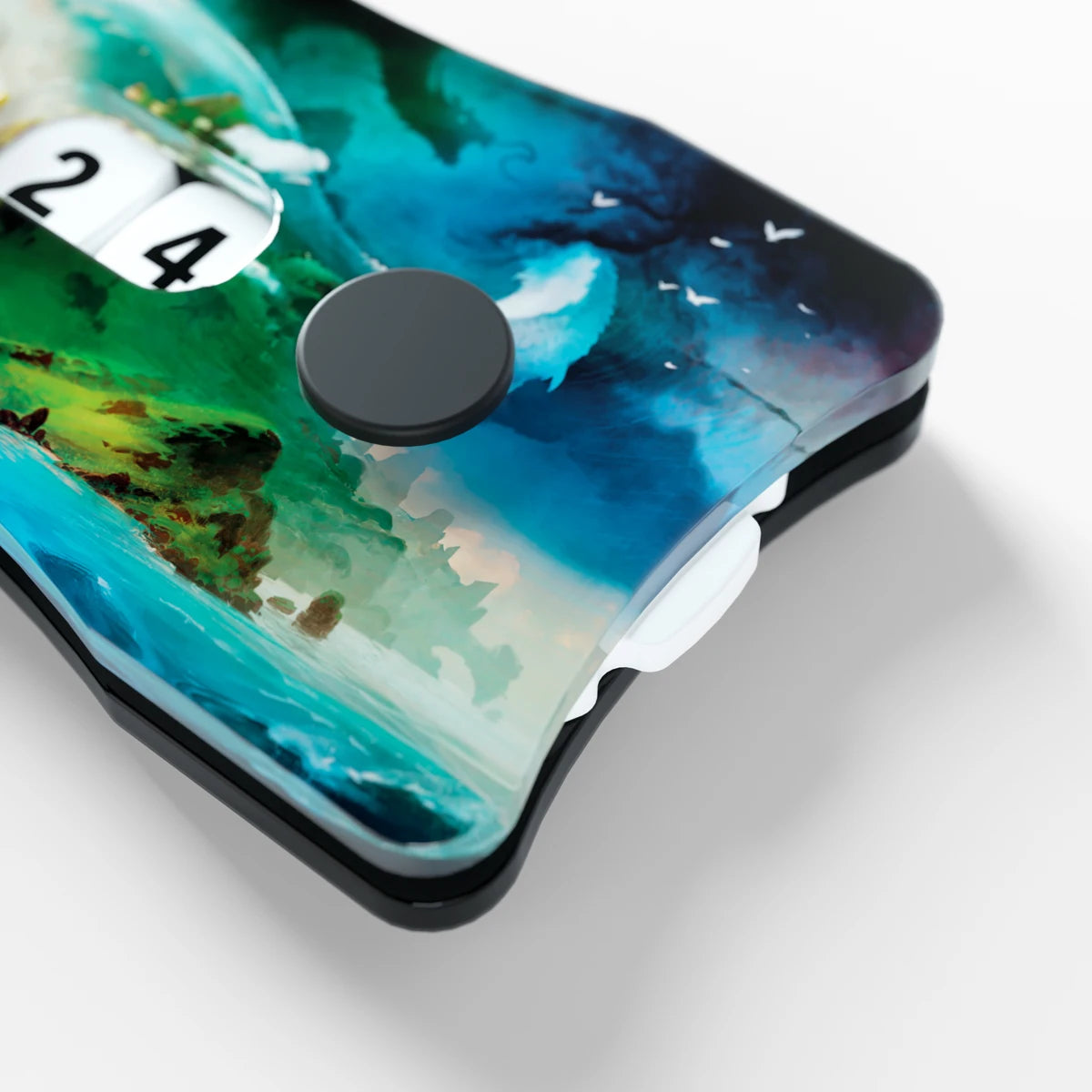 Life Counter Double Dial – Island Edition (Acryl, 0–99), blauer Lebenspunktezähler für Trading Card Games und Brettspiele