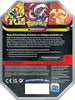 Pokémon Tin 130 Mega-Dragoran-ex mit exklusiver holografischer Promokarte, zeigt die hochwertige Metallbox der Mega-Entwicklungs-Serie mit vier enthaltenen Boosterpacks des Pokémon-Sammelkartenspiels