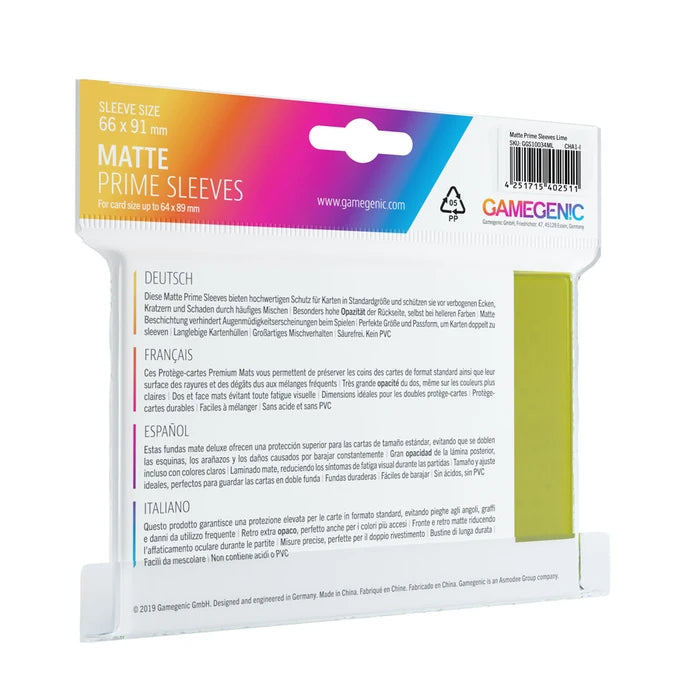 Matte PRIME Sleeves 100 Stück, Standardgröße