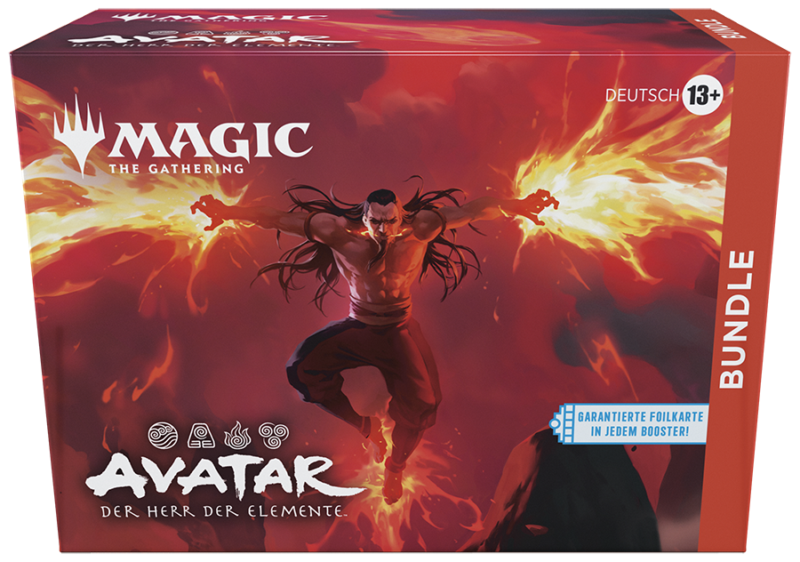 Magic: The Gathering Avatar – Der Herr der Elemente Bundle (Deutsch) mit 9 Boostern, Länder, Spindown & exklusiver Foilkarte