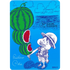 One Piece NatsuComi 2026 Watermelon Monkey D. Luffy Promo Karte auf Japanisch mit Metallic Foil und aufgedruckter Eiichiro Oda Signatur