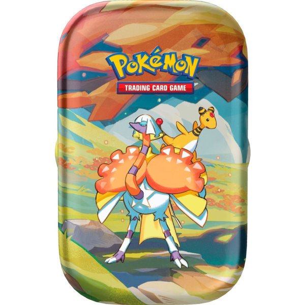 Farbenfrohes Paldea Psiopatra & Ampharos Mini Tin