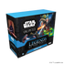 Verpackung der SWU Prerelease Box Legends of the Force mit 6 enthaltenen Boostern, exklusiven Promokarten von Qui-Gon Jinn und Darth Maul, Damage-Countern und weiteren Turniermaterialien.